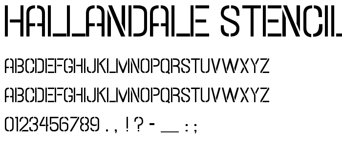 Hallandale Stencil JL font